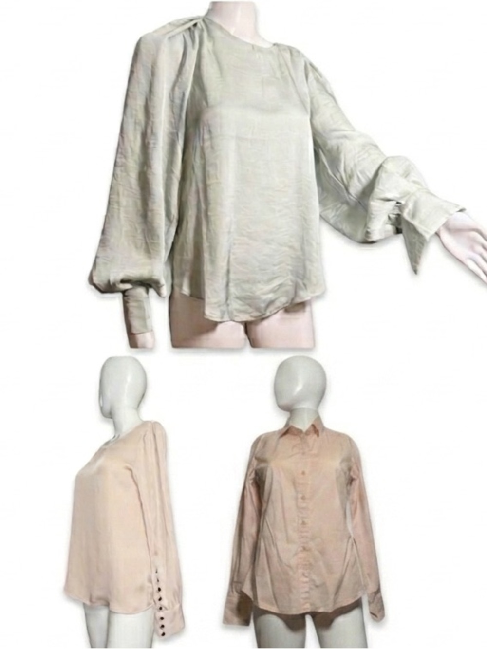 3pc Blouse Set XS NWT English Factory Mint, Express & Old Navy Blush Pink NWOT